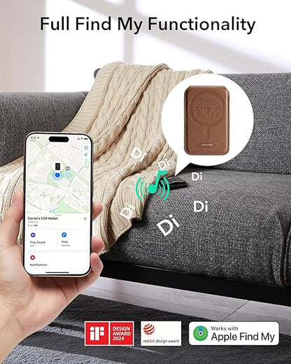 Geo for Magsafe Wallet with Full Find My Functionality,5 Card Holder Stand Grip for Phone Case, RFID Blocking