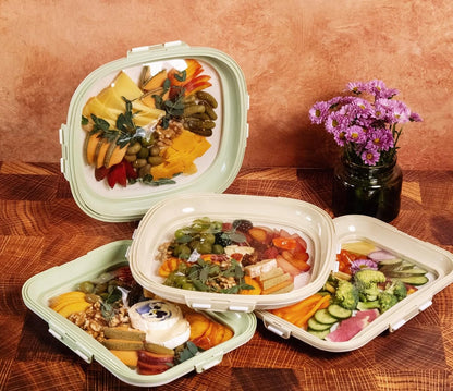 Portable Snack Tray Container Set