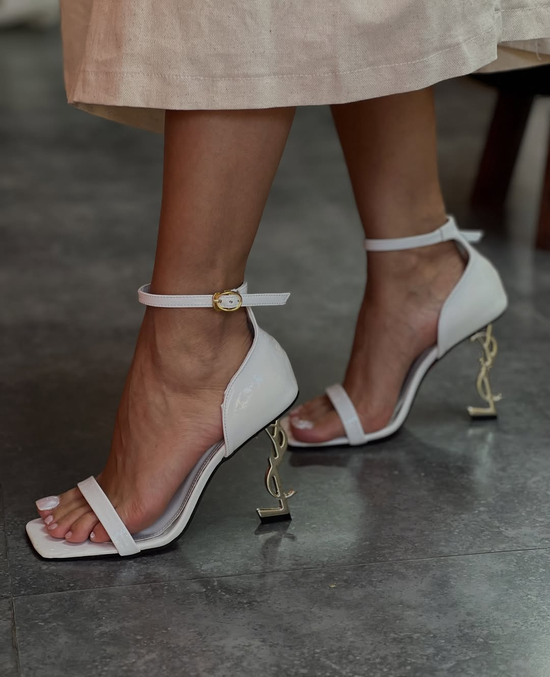 Square Toe Letter Heel Stiletto Pumps