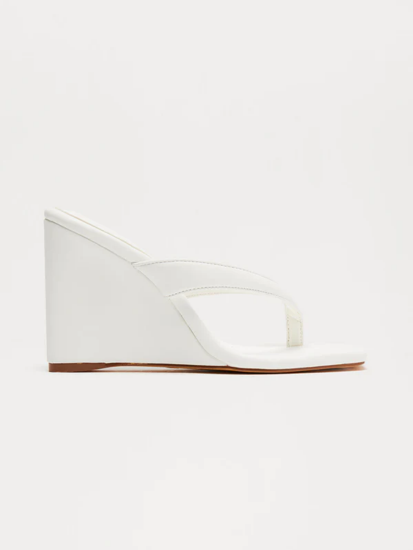 Square Toe Thong Wedge Sandals