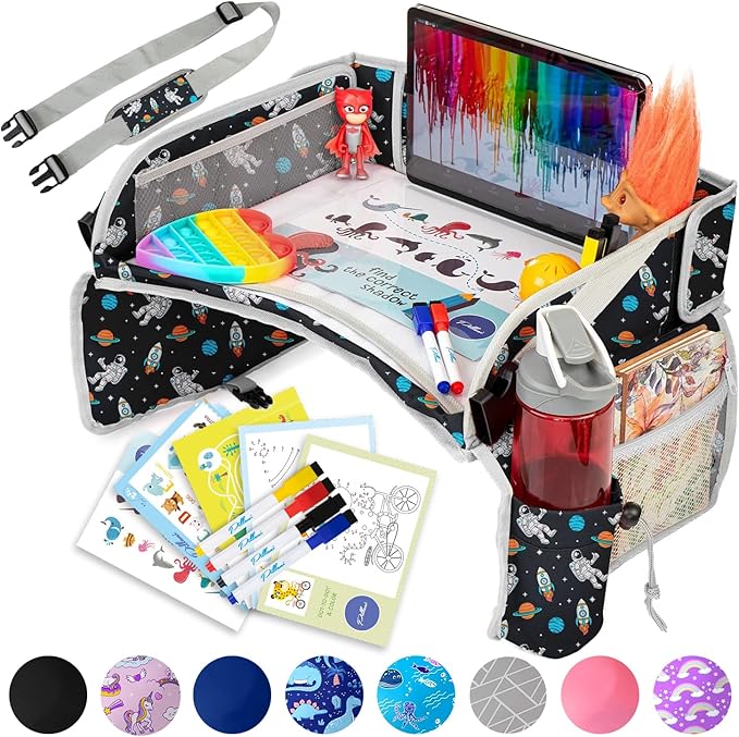 Kids Travel Tray with Tablet Holder