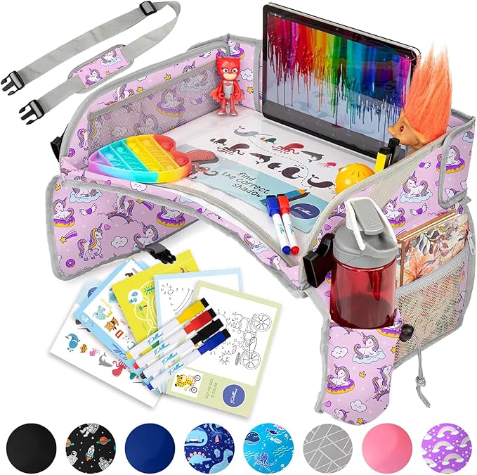 Kids Travel Tray with Tablet Holder