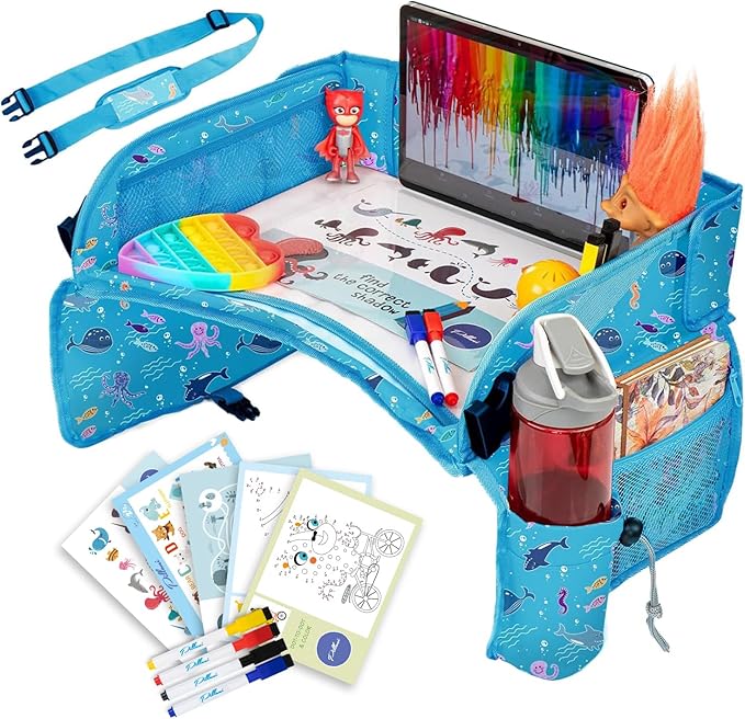Kids Travel Tray with Tablet Holder