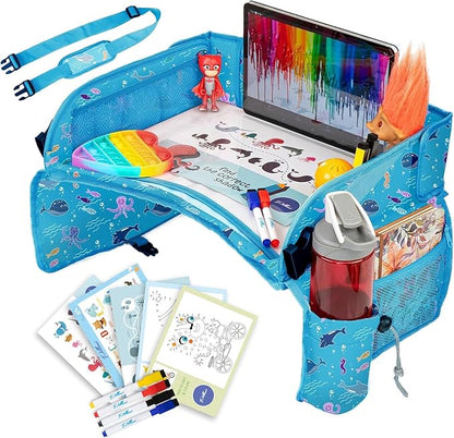 Kids Travel Tray with Tablet Holder