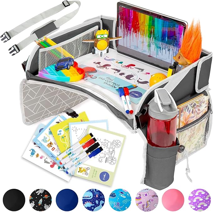Kids Travel Tray with Tablet Holder