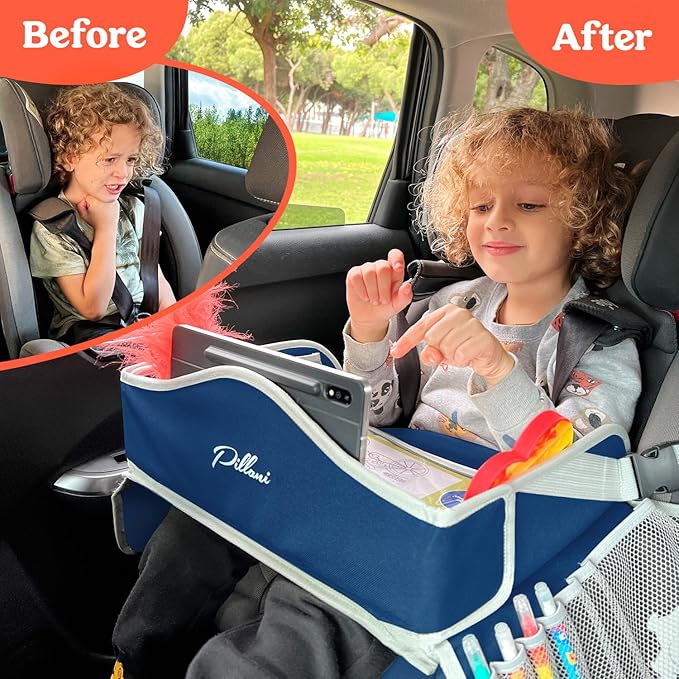 Kids Travel Tray with Tablet Holder