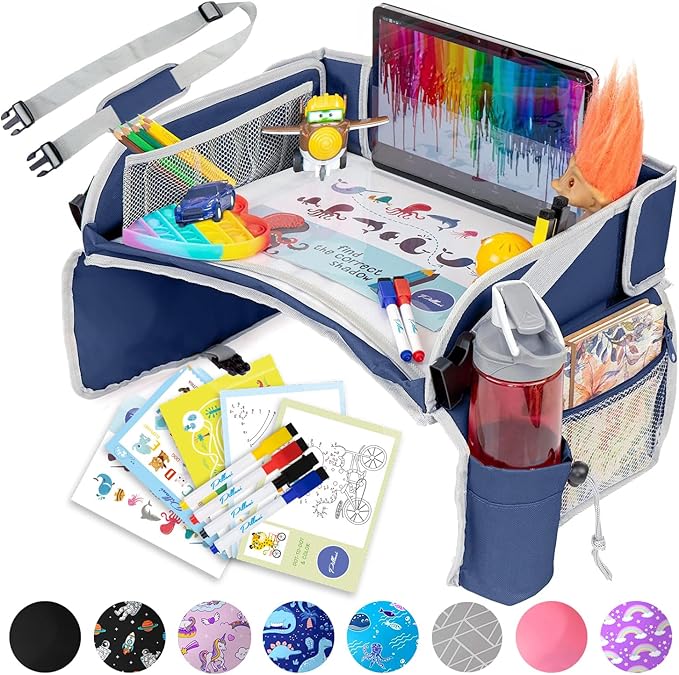 Kids Travel Tray with Tablet Holder