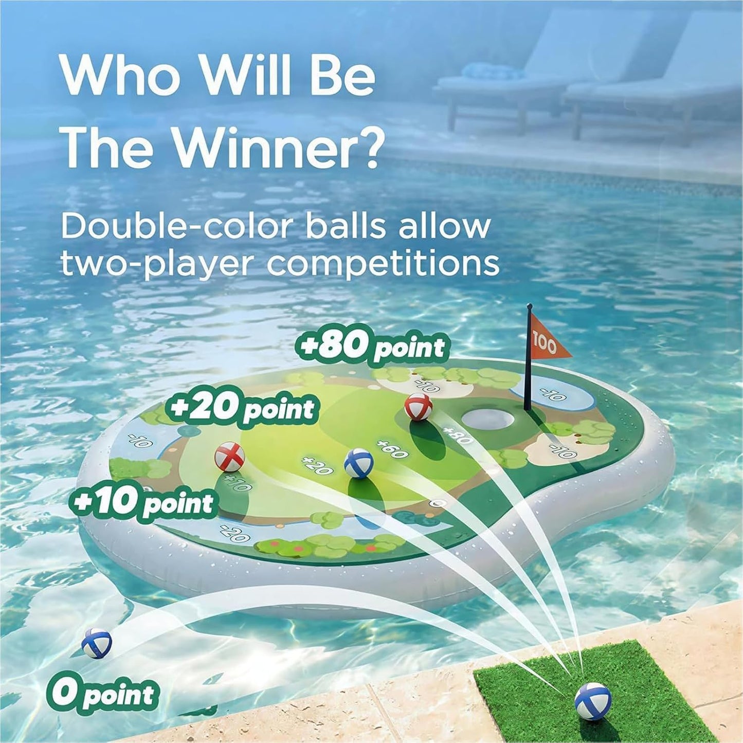 Inflatable Pool Golf Game Set