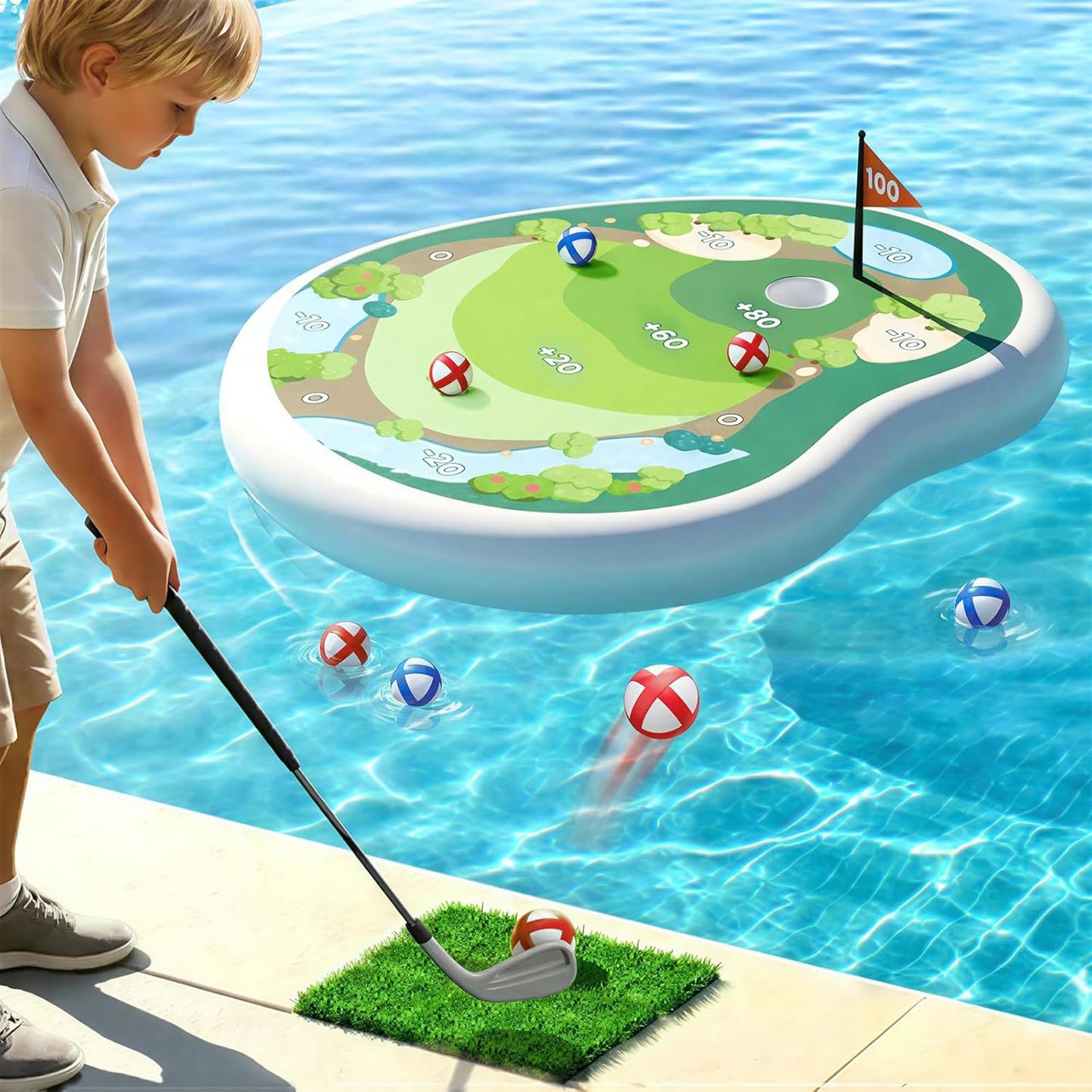 Inflatable Pool Golf Game Set