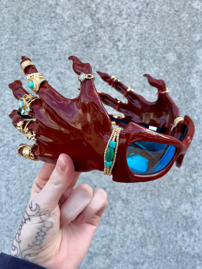 Red Hand Claw Statement Sunglasses