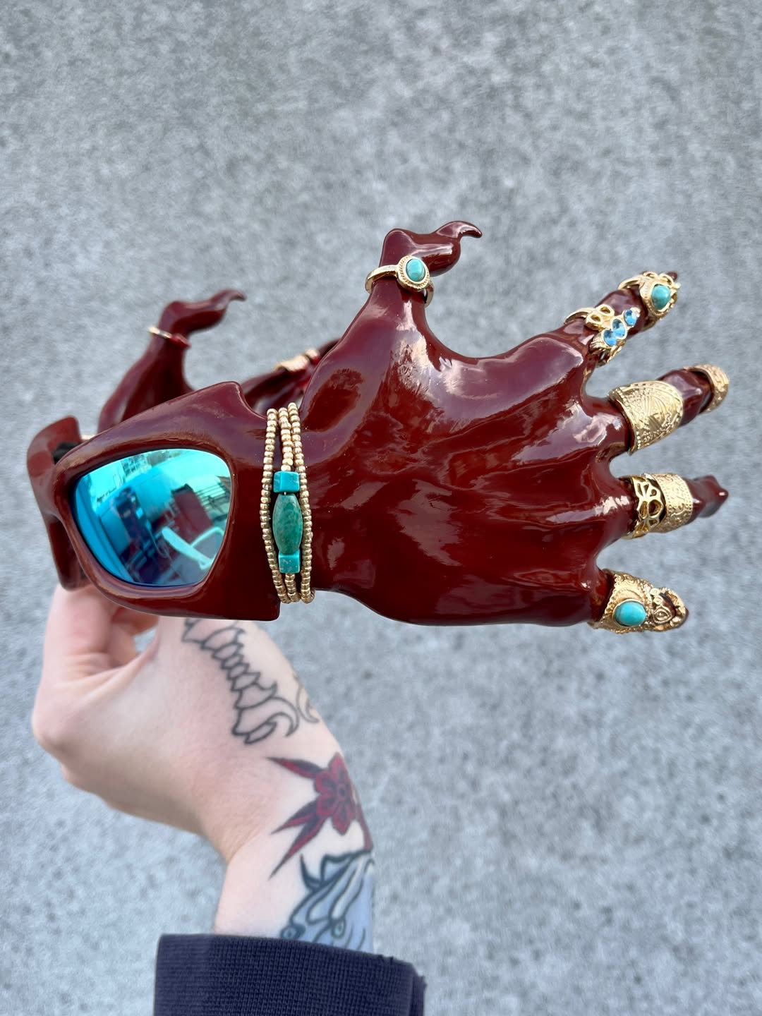 Red Hand Claw Statement Sunglasses