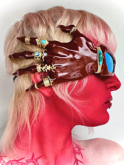 Red Hand Claw Statement Sunglasses