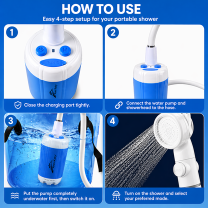 Portable Rechargeable Outdoor Shower System