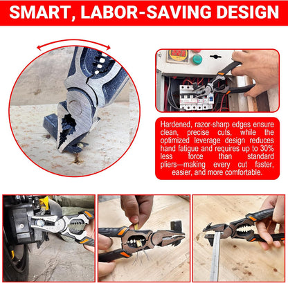 Heavy-Duty 6-in-1 Wire Stripping & Crimping Pliers
