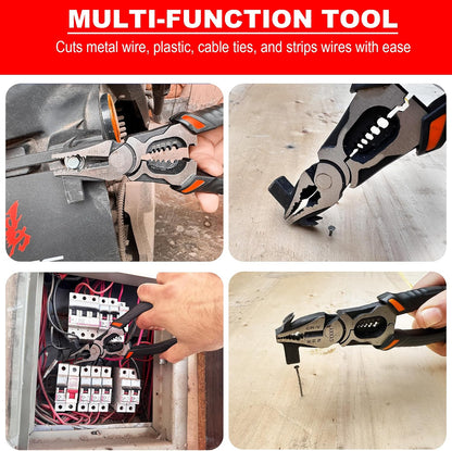 Heavy-Duty 6-in-1 Wire Stripping & Crimping Pliers