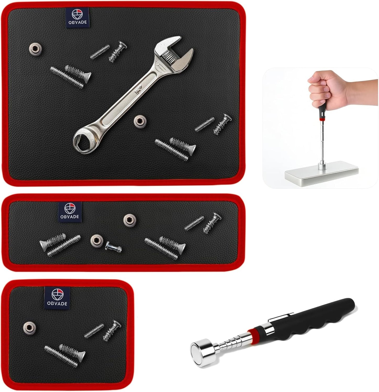 4-Piece Magnetic Tool Organizer Mat Set