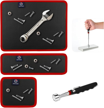 4-Piece Magnetic Tool Organizer Mat Set