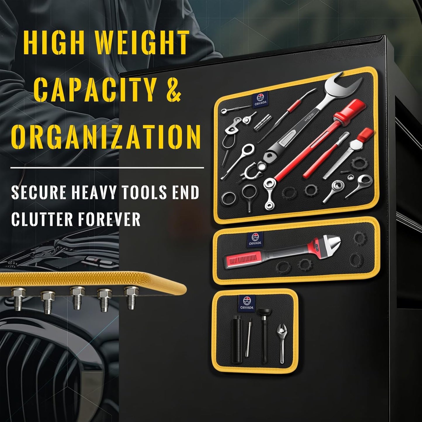 4-Piece Magnetic Tool Organizer Mat Set
