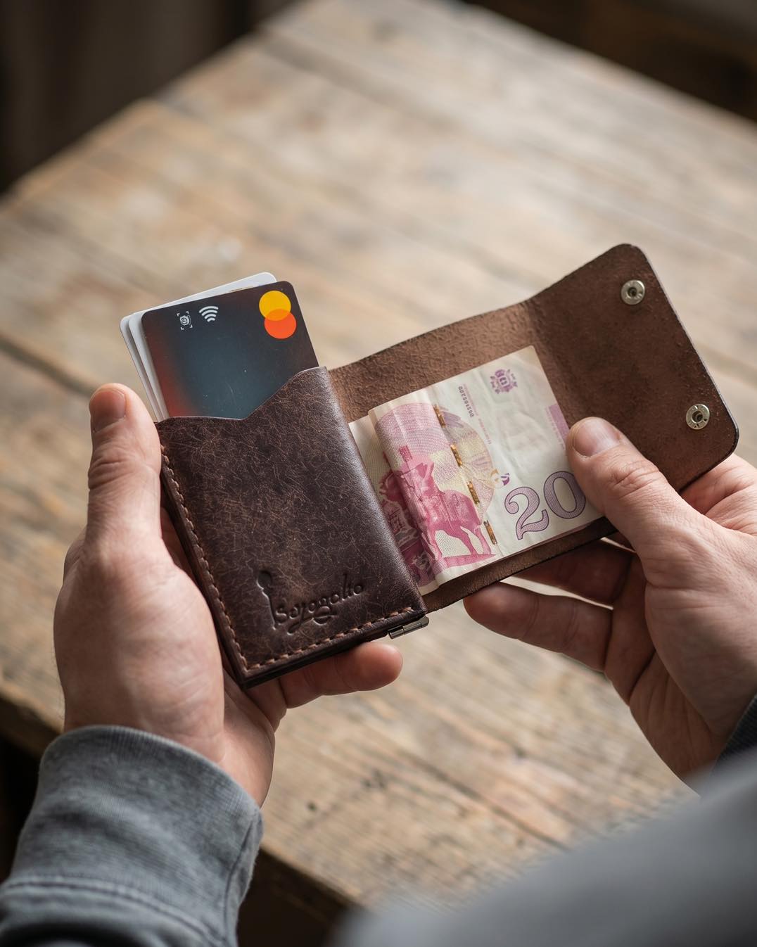 Handcrafted Leather Trifold Wallet