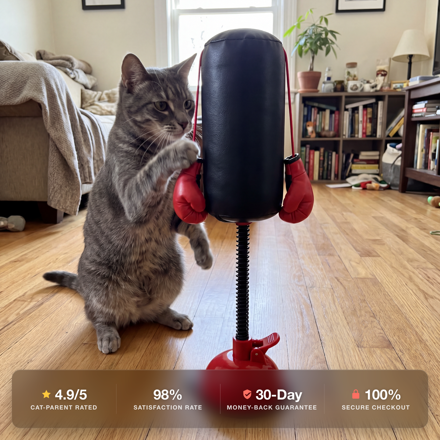 Interactive Cat Punching Bag Toy with Suction Base