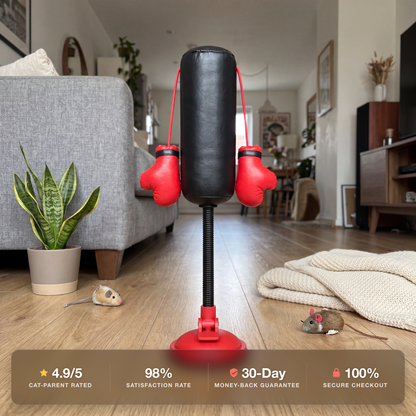 Interactive Cat Punching Bag Toy with Suction Base