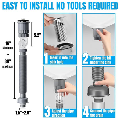 360° Flexible Anti-Odor Sink Drain Kit