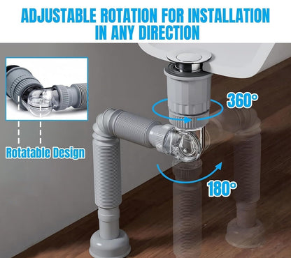 360° Flexible Anti-Odor Sink Drain Kit
