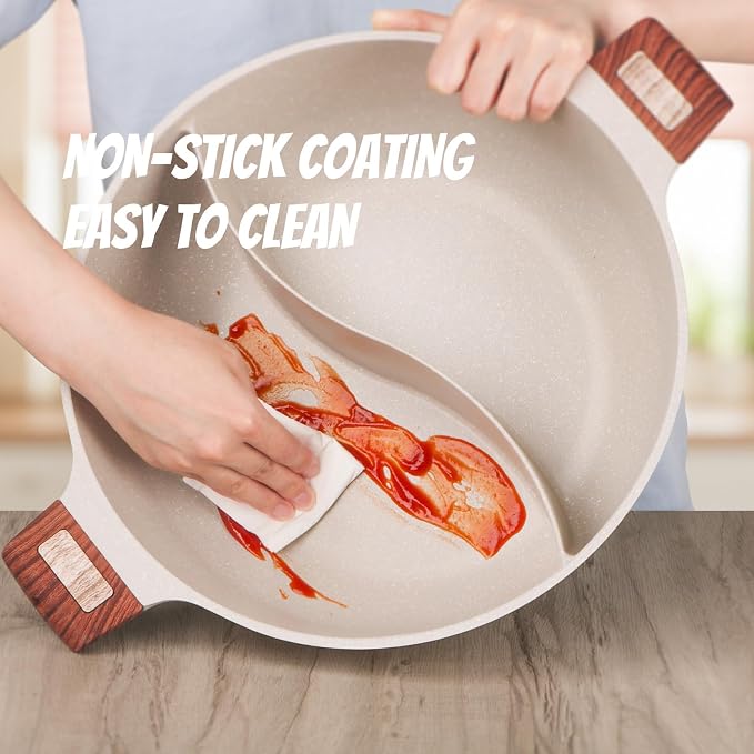 Dual-Compartment Nonstick Cooking Pot