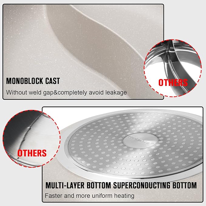 Dual-Compartment Nonstick Cooking Pot