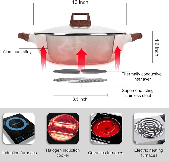 Dual-Compartment Nonstick Cooking Pot
