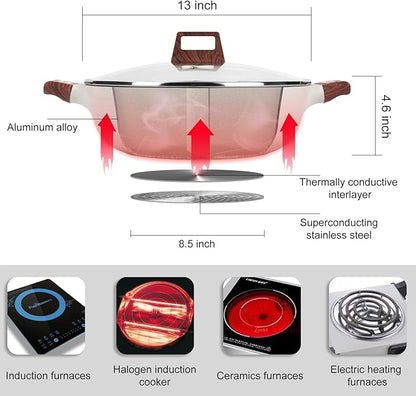 Dual-Compartment Nonstick Cooking Pot