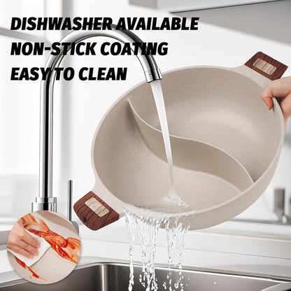 Dual-Compartment Nonstick Cooking Pot