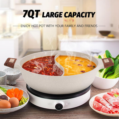 Dual-Compartment Nonstick Cooking Pot