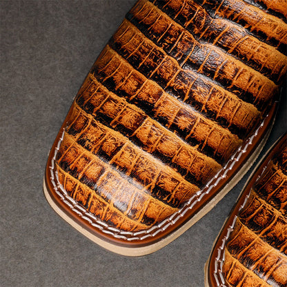 Men's Square-toe Embroidered Western Cowboy Boots