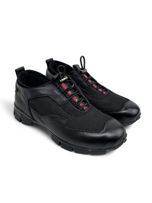 Breathable Mesh & Leather Slip-On Casual Sneakers