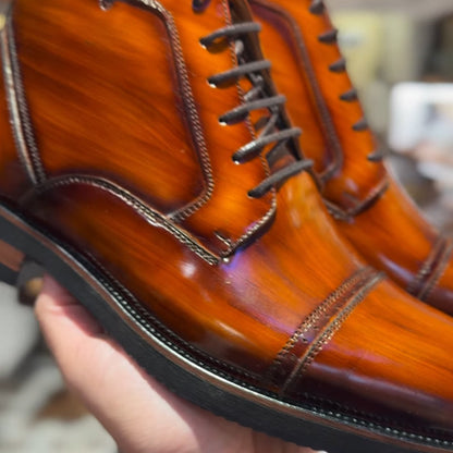 Men's Vintage Lace-Up Ankle Boots