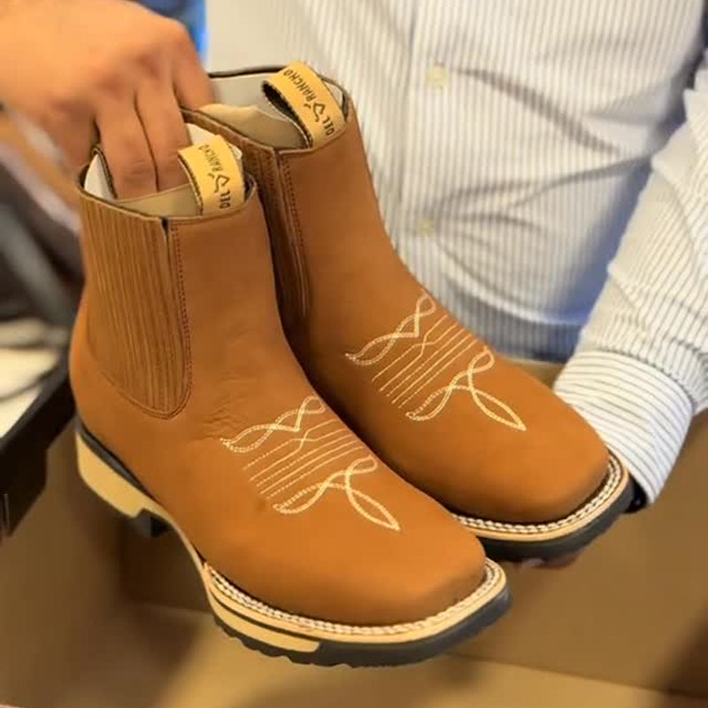 Men's Embroidered Chelsea Boots Martin Boots