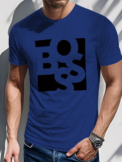 Men's Printed T-shirt-Square random letter printing