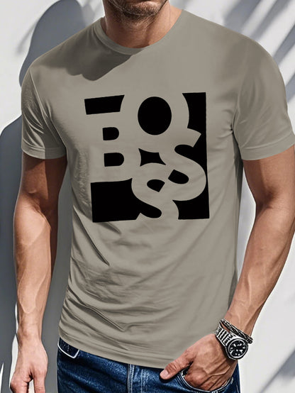 Men's Printed T-shirt-Square random letter printing