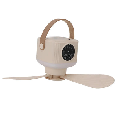 USB Ceiling Fan, Timing Function Quiet Camping Ceiling Fan 7200mAh Battery with Light for Bed for Tent