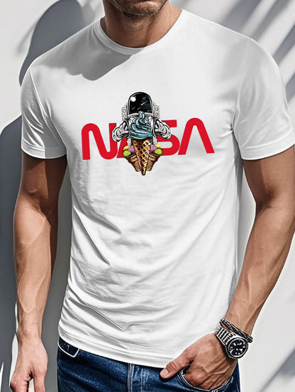 Men's Printed T-Shirt - Ice Cream Astronaut