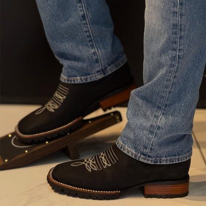 Men's Embroidered Slip-on Chelsea Boots