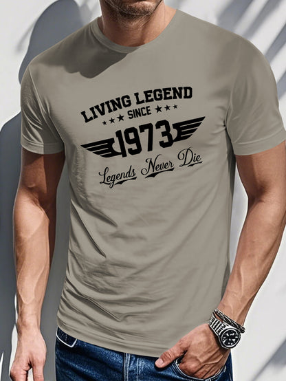 Men's Printed T-shirt-Printed with “living legend”