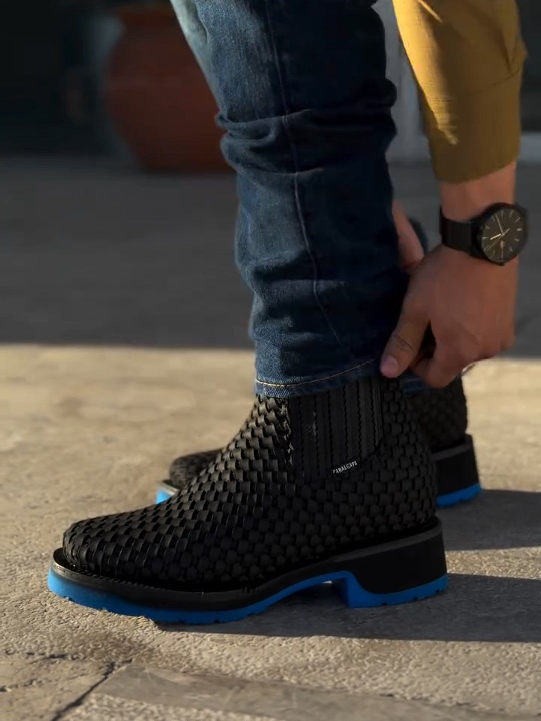Waterproof Wear-Resistant Chunky Sole Boots (Blue Sole)