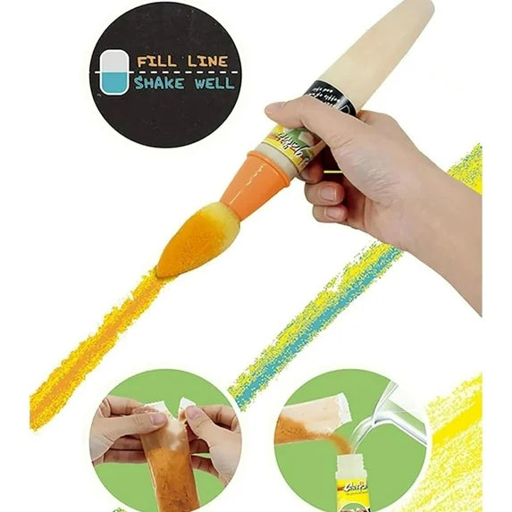 3-Pack Washable Sidewalk Chalk Paint Brushes Set