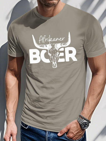 Men's Printed T-shirt-Afrikaner Boer Print