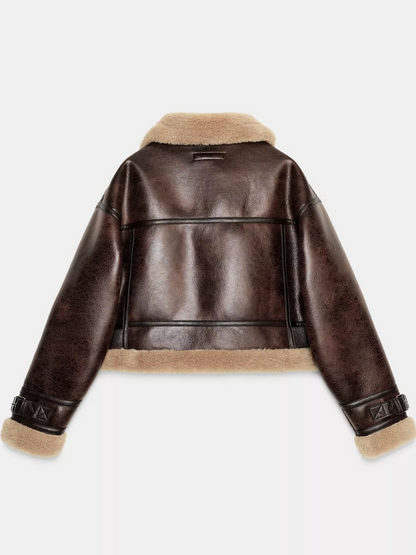 Lambskin Retro Leather Coat