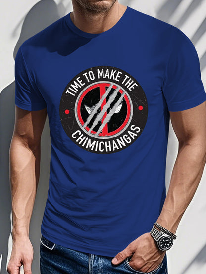 Men's Printed T-shirt-Time To Make The Chimichangas