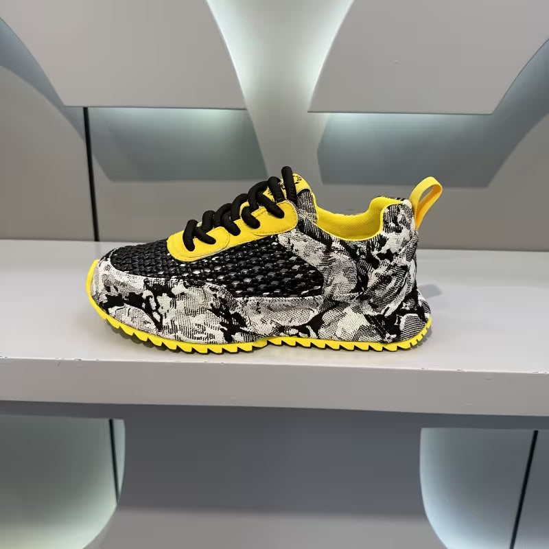 Men's Lift Platform Sneakers -Top Round Toe with PVC Cushioned Sole