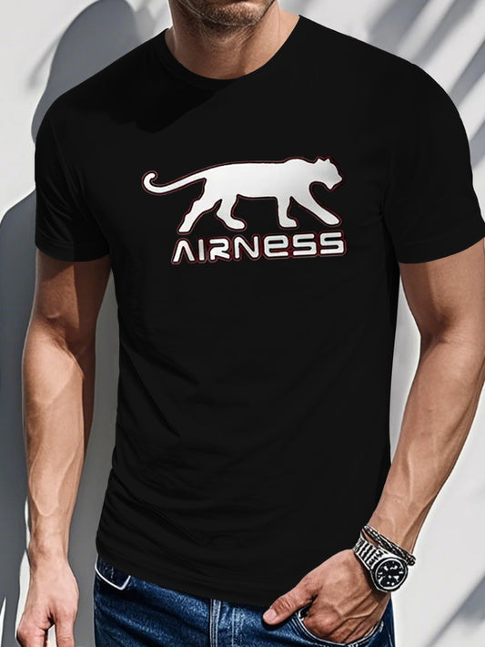 Men's Printed T-Shirt - Cheetah Print, AIRNESS Wording